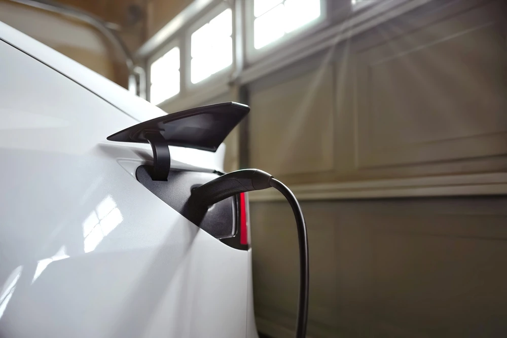 White ev electric car